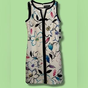 Karl Lagerfeld Floral Mini Dress - Black and White